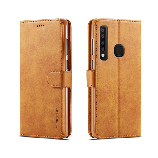 LC.IMEEKE Samsung Galaxy A9 (2018) Lompakkotyylinen nahkainen flip Suojakotelo - Ruskea