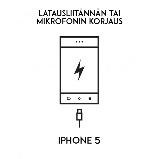 iPhone huolto - Apple iPhone 5 Latausliittimen ja mikrofonin ja kuulokeliittimen korjaus
