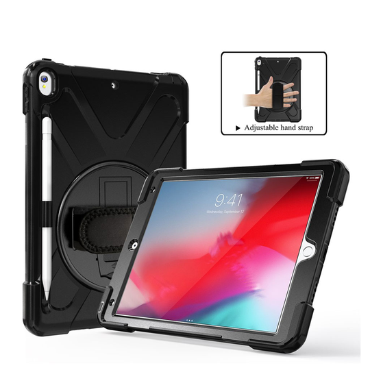 iPad Air (2019) X-Shape swivel suojakotelo - Musta