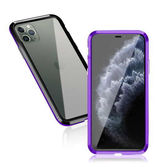 Luphie Sword iPhone 11 Pro Alu-Bumper + Glass - Black + Purple