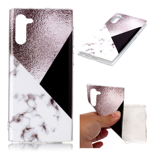 Marble Samsung Galaxy Note 10 kuoret - Ruusu / valkoinen / musta