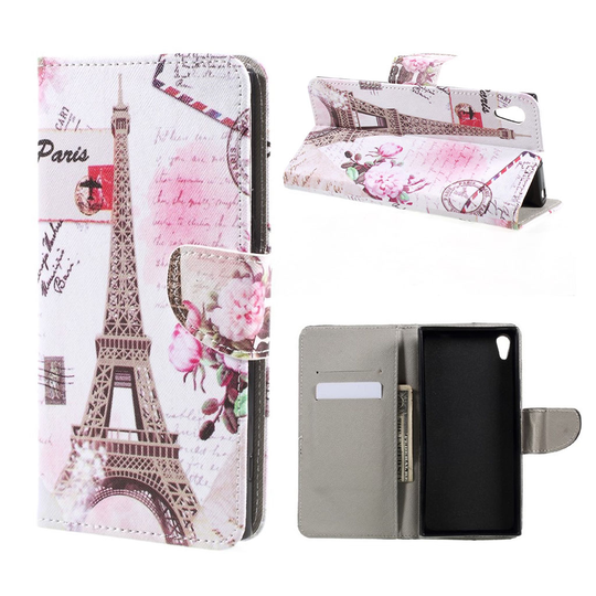 Sony Xperia XA1 Ultra uniikki nahkakotelo - Eiffel torni