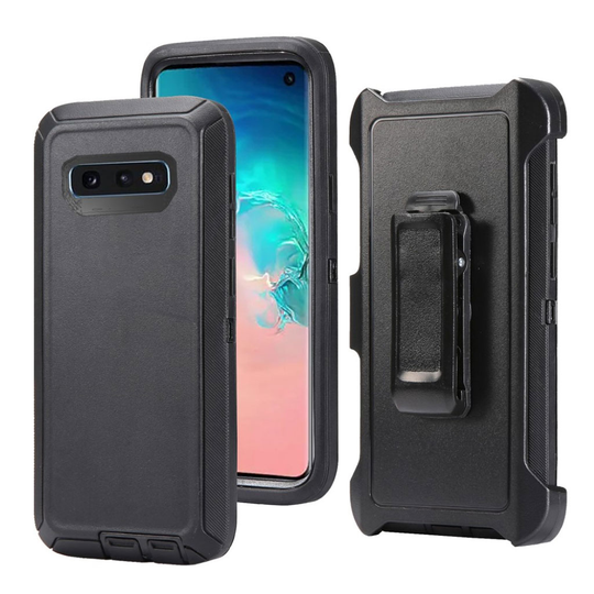 Samsung Galaxy S10e hybrid belt clip case - All Black