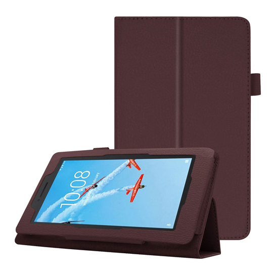 Lenovo Tab E7 litchi leather case - Coffee
