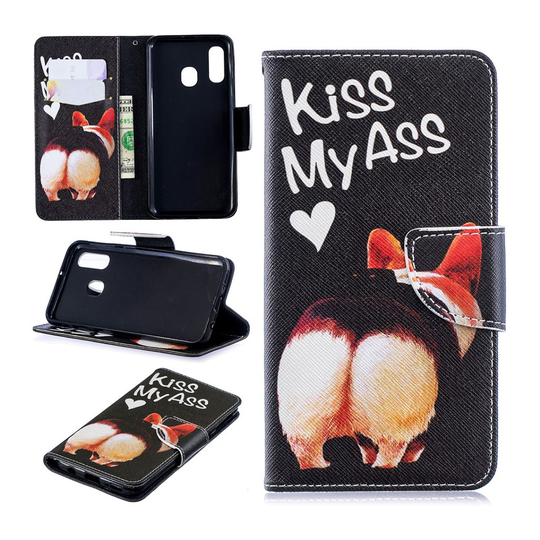 Samsung Galaxy A40 pattern leather case - Kiss My Ass