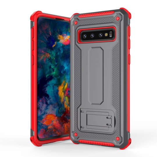 Samsung Galaxy S10e durable hybrid case - Grey / Red