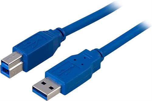 USB 3.0 kaapeli USB A uros - USB B uros 3m sininen