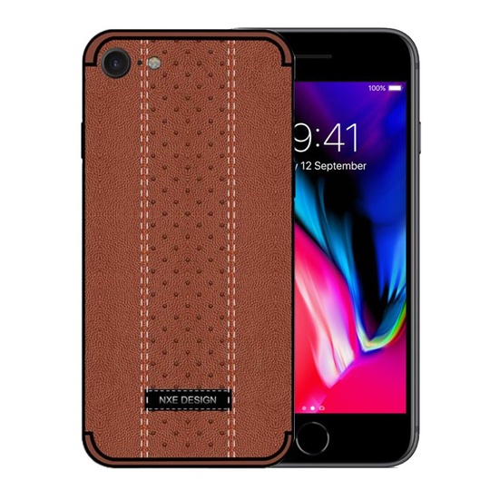 NXE iPhone 7 ja 8 tikkikuvioinen suojakuori - Ruskea