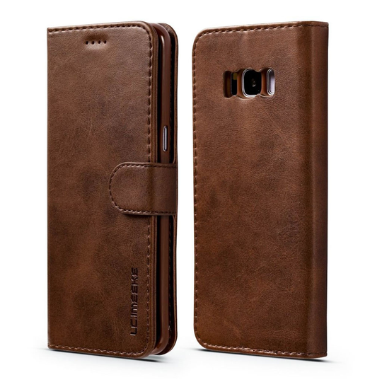 LC.IMEEKE Samsung Galaxy S8 design nahkakotelo - Kahvi