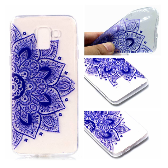 Samsung Galaxy J6 Pehmeä Ja Joustava Kuvallinen TPU mUovi Takasuoja Kuori - Puolikas Kukka