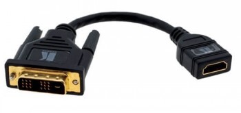 KRAMER ADC-DM/HF DVI TO HDMI (MALE - FEMALE) ADAPTER CABLE (1') 0.3M