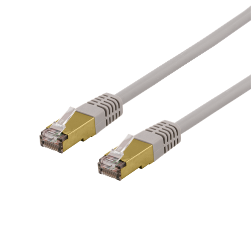 S/FTP Cat6a -laitekaapeli, 0,3 M, 500 MHz, Delta-sertifioitu, LSZH, Harmaa