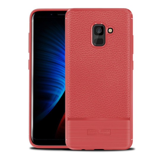 Samsung Galaxy A8 (2018) litsitekstuurinen suojakuori - Punainen