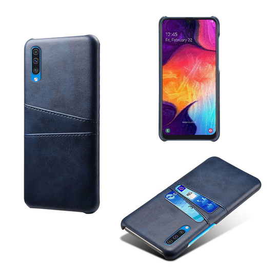 Samsung Galaxy A50 leather coated case - Dark Blue