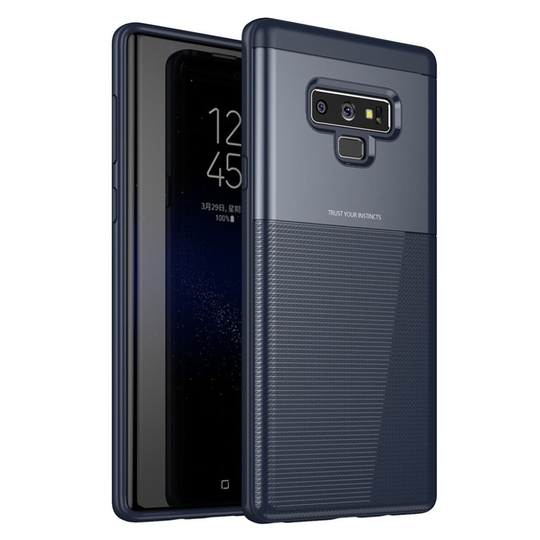 Samsung Galaxy Note9 Ruudukko Kuvio Pintainen Hybriidi Muovinen Takasuoja Kuori - Tumman Sininen