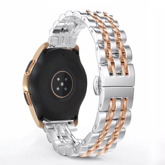 Samsung Galaxy Watch (46mm) stainless steel buckle watch band - Rose Gold / Silver