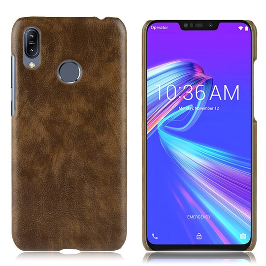 Asus ZenFone Max (M2) litsi pintainen nahkainen suojakotelo - Ruskea