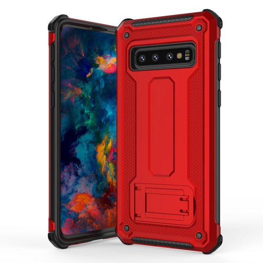 Samsung Galaxy S10 durable hybrid case - Red / Black