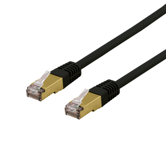 S/FTP Cat6a -laitekaapeli, 5 M, 500 MHz, Delta-sertifioitu, LSZH, Musta