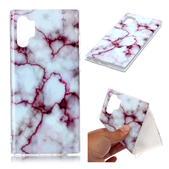 Marble Samsung Galaxy Note 10 Pro kuoret - Ruusu / valkoinen