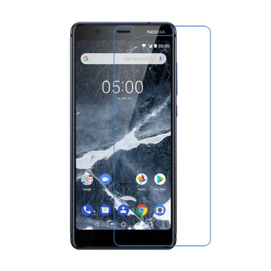 Nokia 5.1 Arc Edge Karkaistu Lasi Suoja Kalvo Puhelimen Näytölle - Transparentti 0.3mm