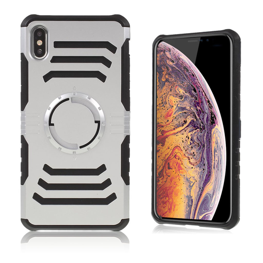 iPhone 9 Plus Magneetti Laatalla Varustettu Hybriidi Muovinen Takasuoja Kuori - Hopea