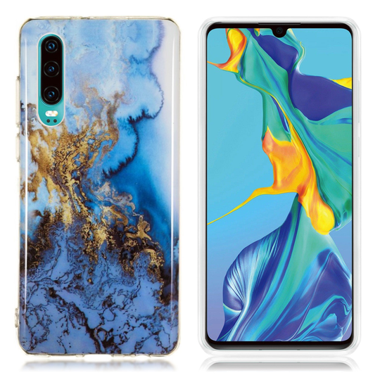 Huawei P30 marmori kuosinen joustava suojakotelo - Malli K