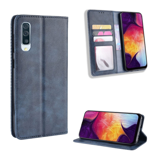Samsung Galaxy A50 vintage leather case - Blue