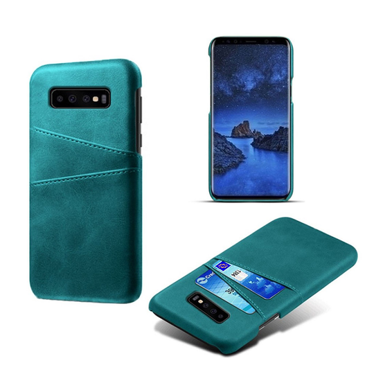 Samsung Galaxy S10 kaksi korttipaikkaa nahkainen suojakotelo - Vaaleansininen