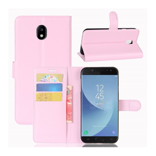 Samsung Galaxy J5 (2017) litsipintainen nahkakotelo - Pinkki