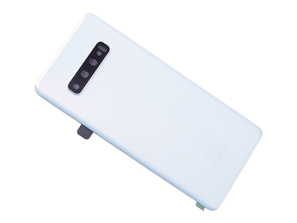 Samsung Galaxy S10 Plus Takalasi / Akkukansi - Valkoinen