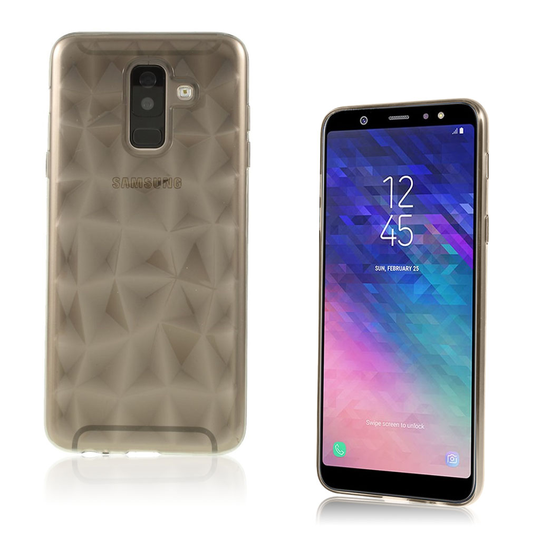 Samsung Galaxy A6 Plus (2018) 3D Timantti Kuviollinen Ohut Muovinen Takasuoja Kuori - Harmaa