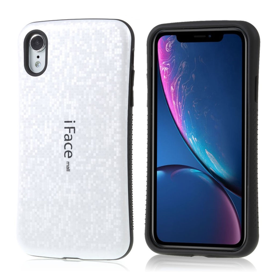 iPhone Xr IFACE MALL mosaiikki hybriidi muovinen takasuoja kuori - Valkoinen