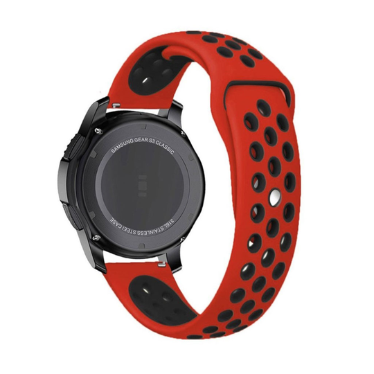 Samsung Gear S3 Kaksisävyinen Silikooni Vaihto ranneke - Musta/ Punainen