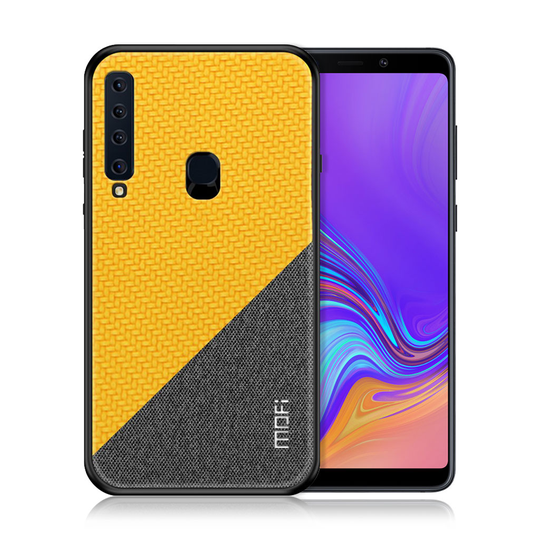 Samsung Galaxy A9 (2018) MOFI hybriidi muovinen takasuoja kuori liukuesto pinnoituksella - Keltainen