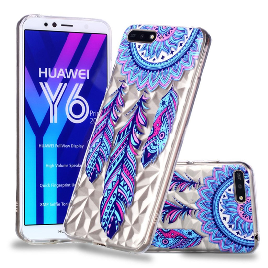 Huawei Honor 7A Kohokuvioitu 3D Timantti Rakenne Pinatinen Kova Muovinen Takasuoja Kuori - Unensieppaaja