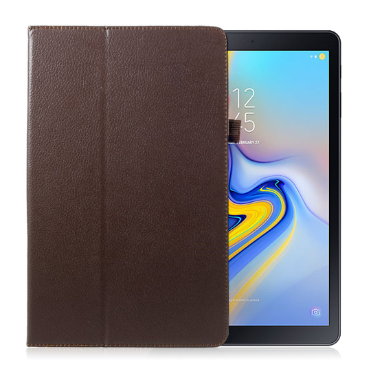 Samsung Galaxy Tab A 10.5 Taivutettava Tabletti Suojakuori Synteetti Nahasta - Kahvi