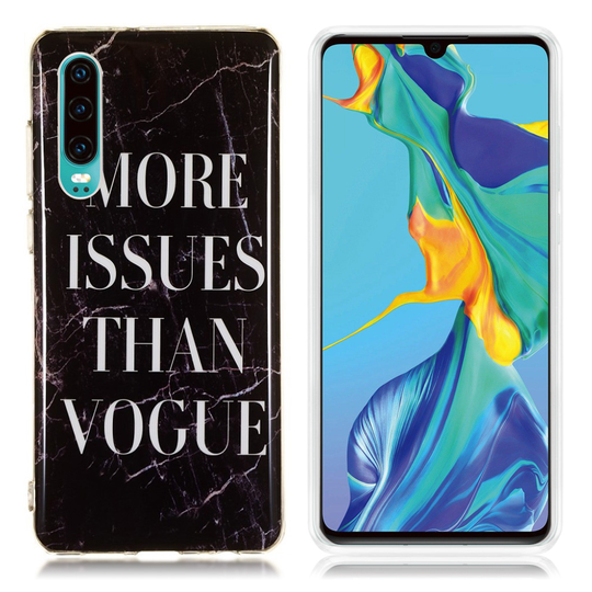 Huawei P30 marmori kuosinen pehmeä suojakotelo - Malli E