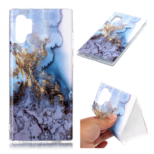 Marble Samsung Galaxy Note 10 Pro kuoret - Sinertävä kultamarmori