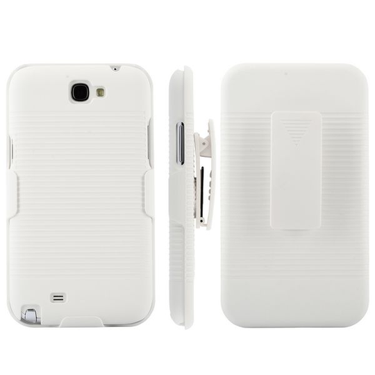 BeltClip KickStand (Valkoinen) Samsung Galaxy Note 2 Suojakuori