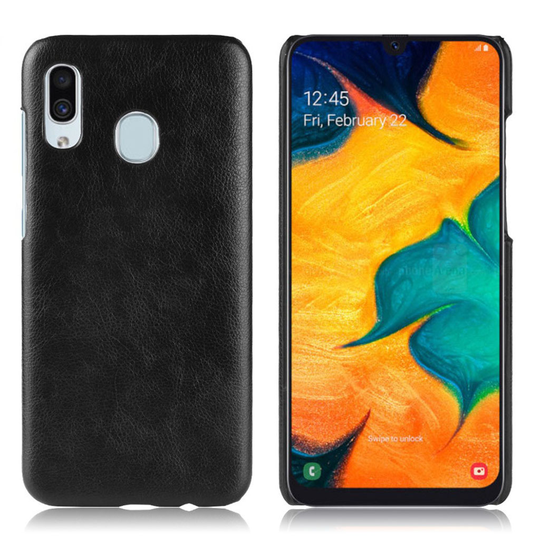 Samsung Galaxy A20e litchi coated case - Black