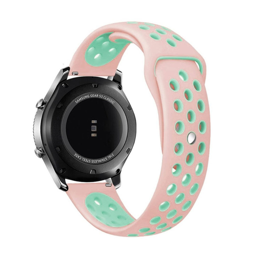 Samsung Gear S3 Kaksisävyinen Silikooni Vaihto ranneke - Cyaani/ Pinkki