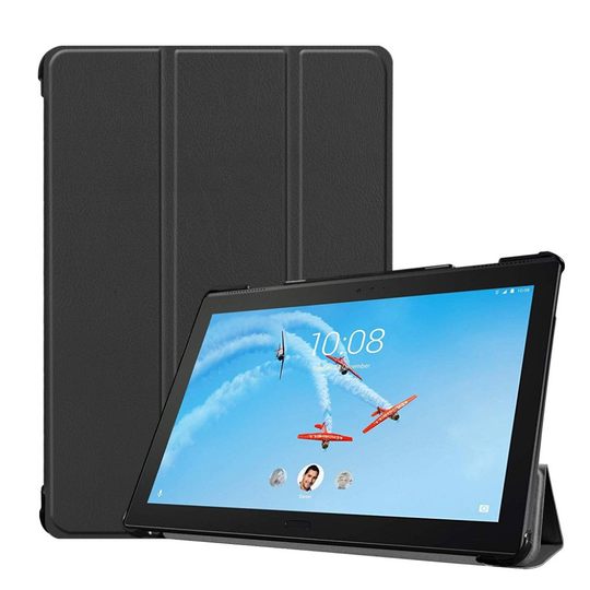 Lenovo Tab P10 tuki nahkainen flip suojakotelo - Musta