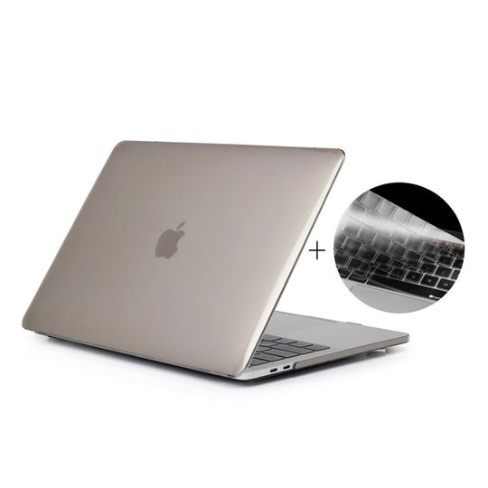 MacBook Pro 13 No Touchbar Kristalli Joustava PC ja TPU Muovi Suoja Kuori ja Lisätarvike - Harmaa