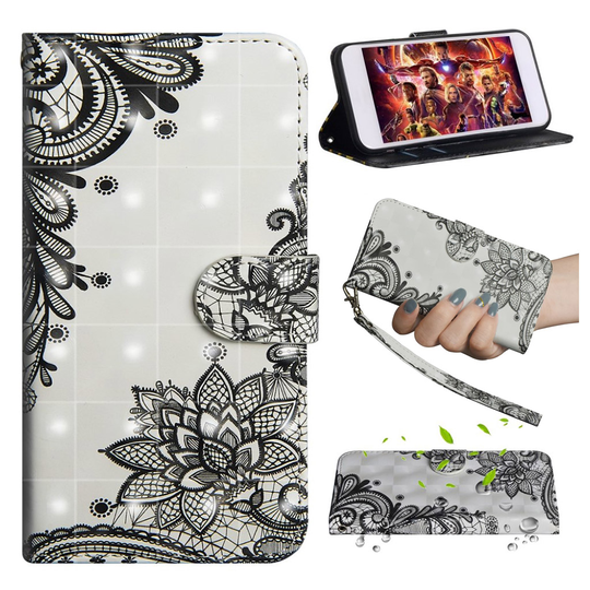 Motorola Moto G7 Power patterned leather case - Lace Flower