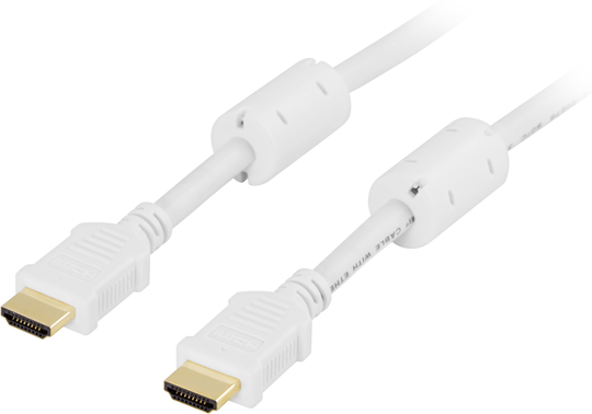 HDMI-kaapeli, HDMI Standard With Ethernet, 19-pin Uros - Uros, 1080i, 10m, Valkoinen