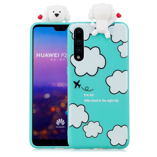 Huawei P20 Pro 3D Söpö Nukke Kuvio TPU Puhelin Kuori - Pilvet