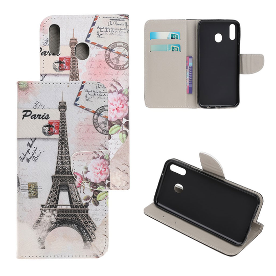 Samsung Galaxy A40 cross texture leather case - Eiffel Tower