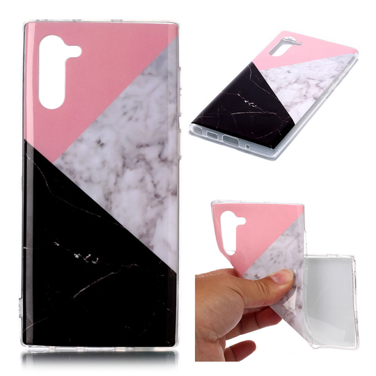 Marble Samsung Galaxy Note 10 kuoret - Pinkki / valkoinen / musta
