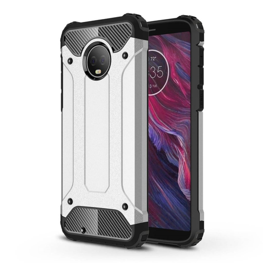 Motorola Moto G6 armor guard hybrid case - Silver